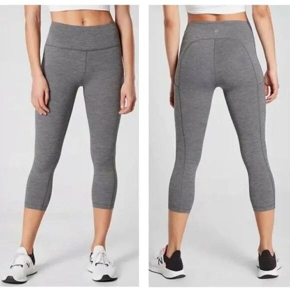Athleta Ultimate Stash Pocket Capri Leggings SuperSonic Gray‎ Heather SP - Picture 1 of 11